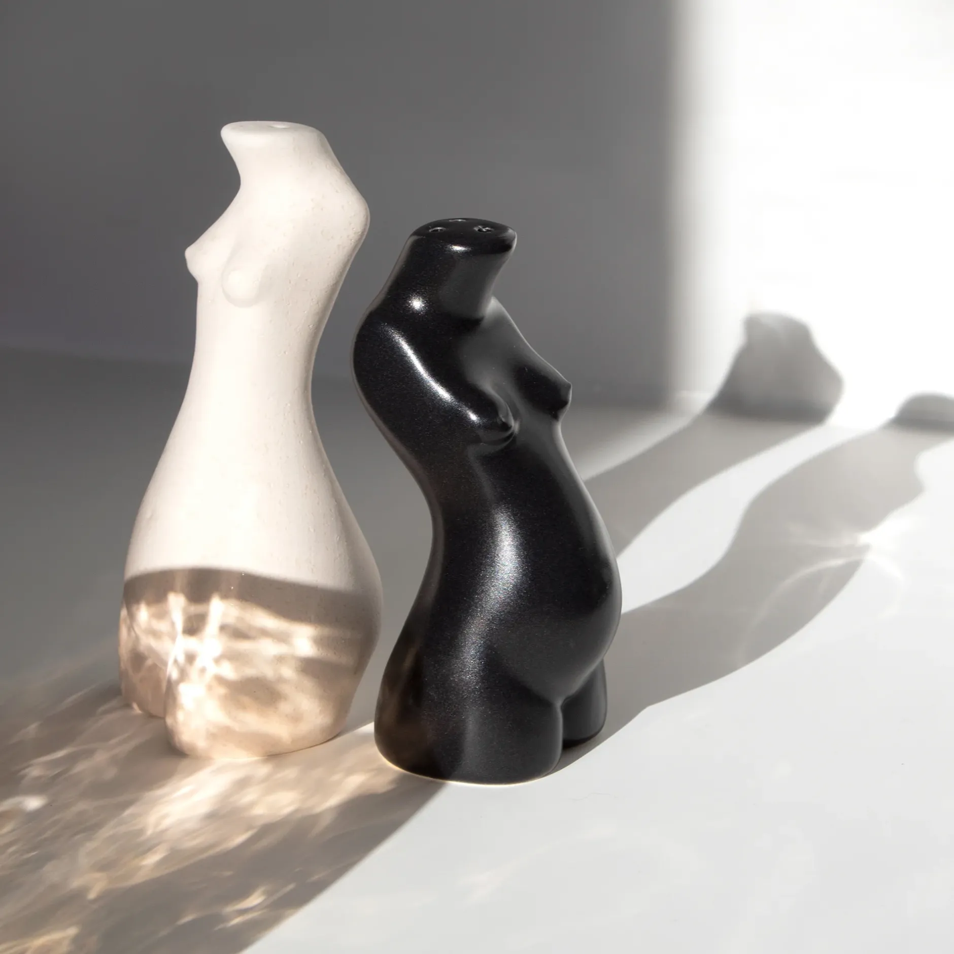 Anissa Kermiche Body Salt & Pepper Shakers Pair (Beige, Black)- Home