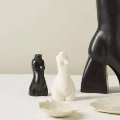 Anissa Kermiche Body Salt & Pepper Shakers Pair (Beige, Black)- Home