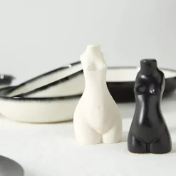 Anissa Kermiche Body Salt & Pepper Shakers Pair (Beige, Black)- Home