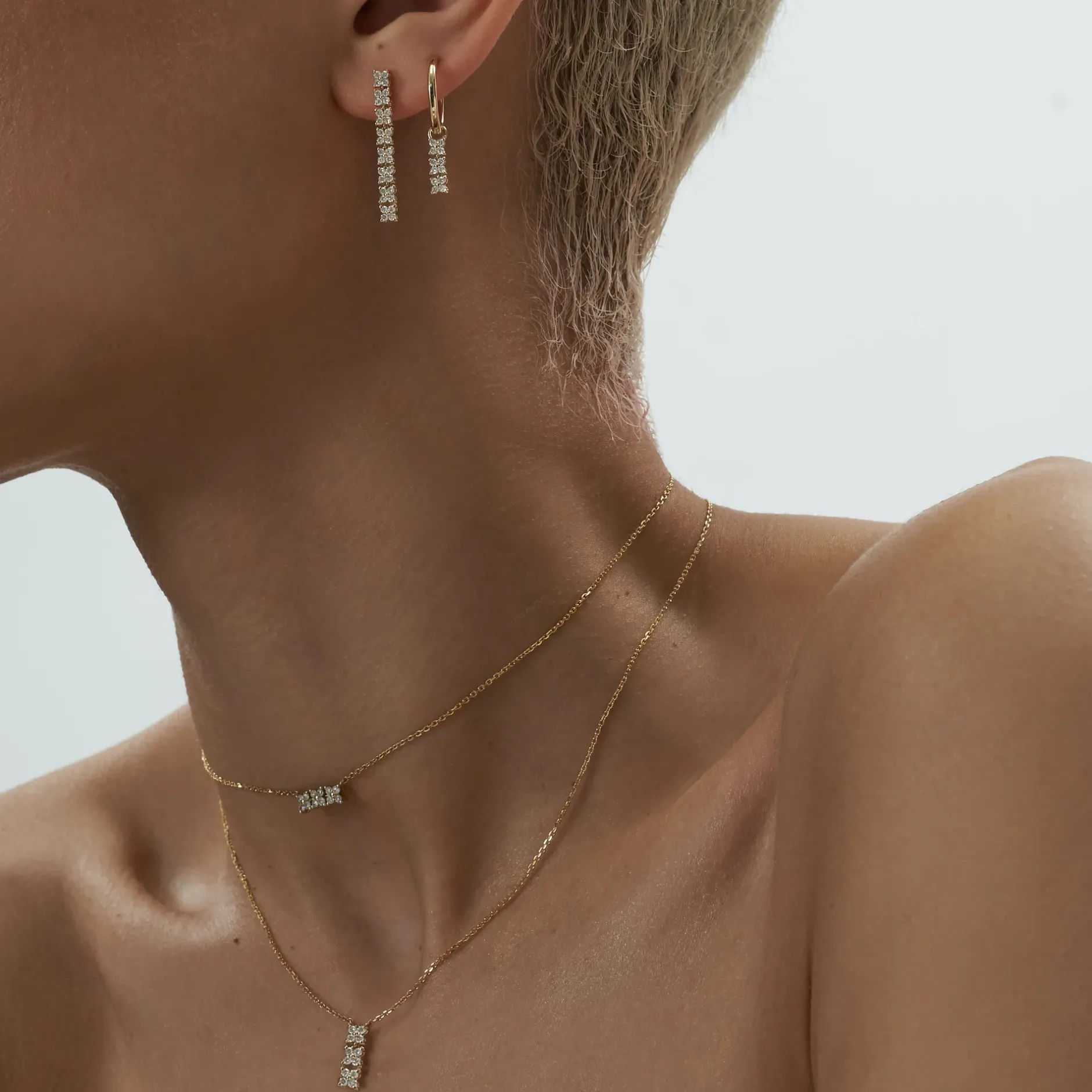 Anissa Kermiche Bronte Dore Horizontal Necklace- Necklaces