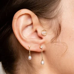 Anissa Kermiche Circle Trio Pearl Stud- Studs