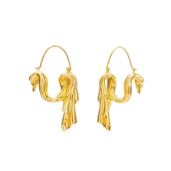 Anissa Kermiche Dangling Drape Earrings (Gold)- Earrings