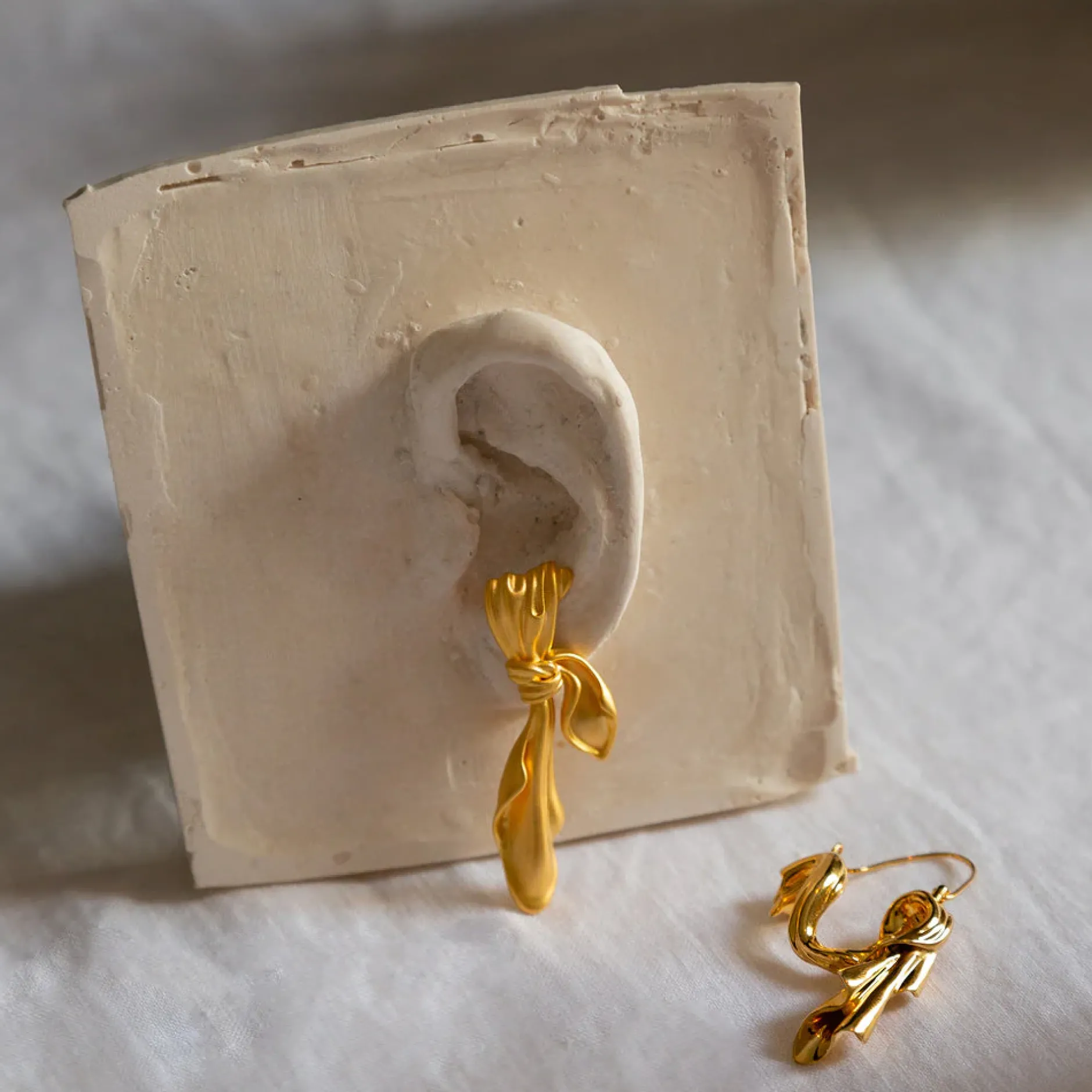 Anissa Kermiche Gilded Cloth Earrings (Gold)- Earrings