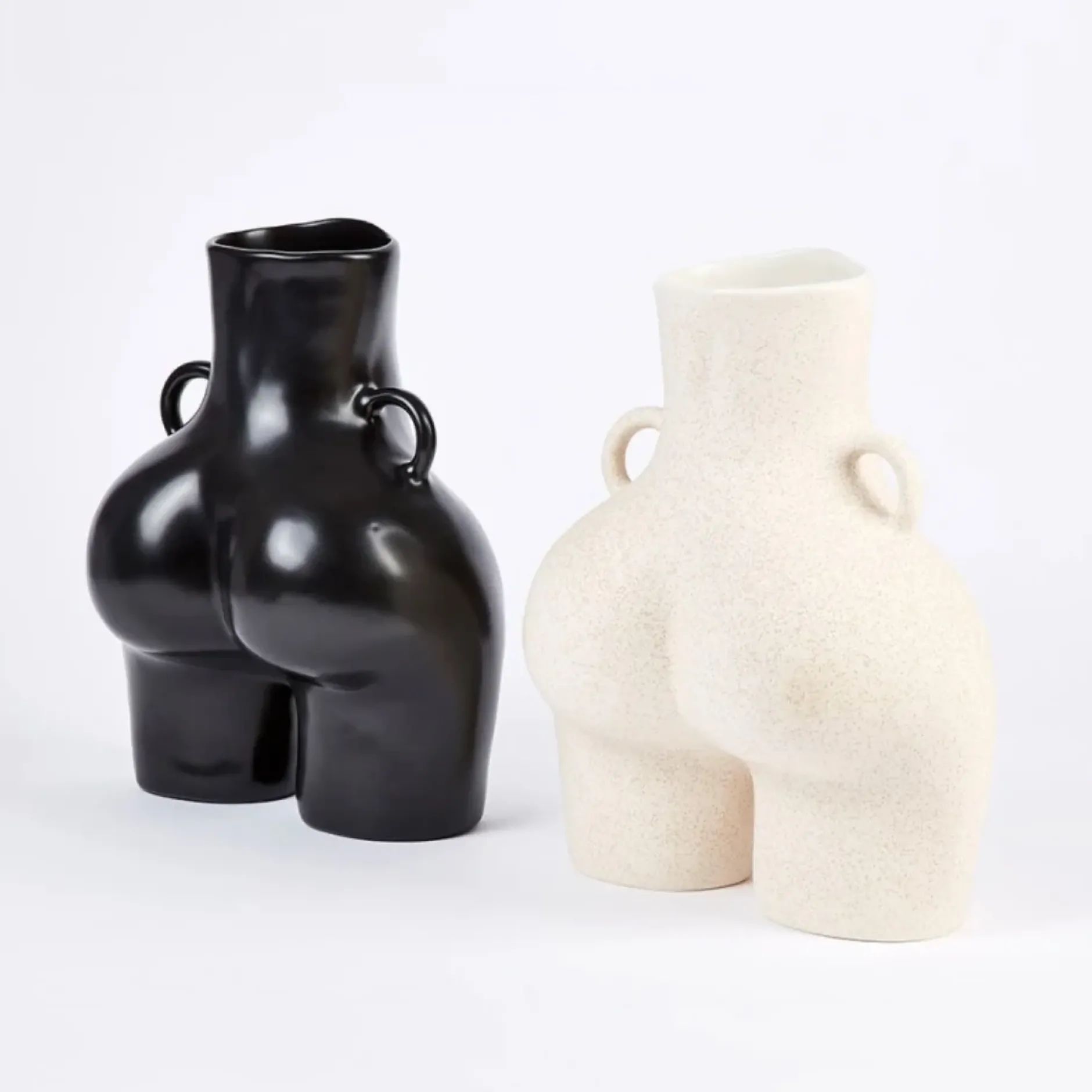 Anissa Kermiche Love Handles Vase (Speckled Beige)- Home