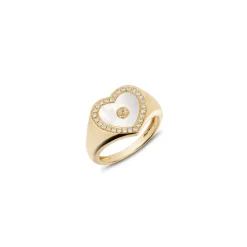 Anissa Kermiche Love Heart Mother Of Pearl Signet Ring- Rings