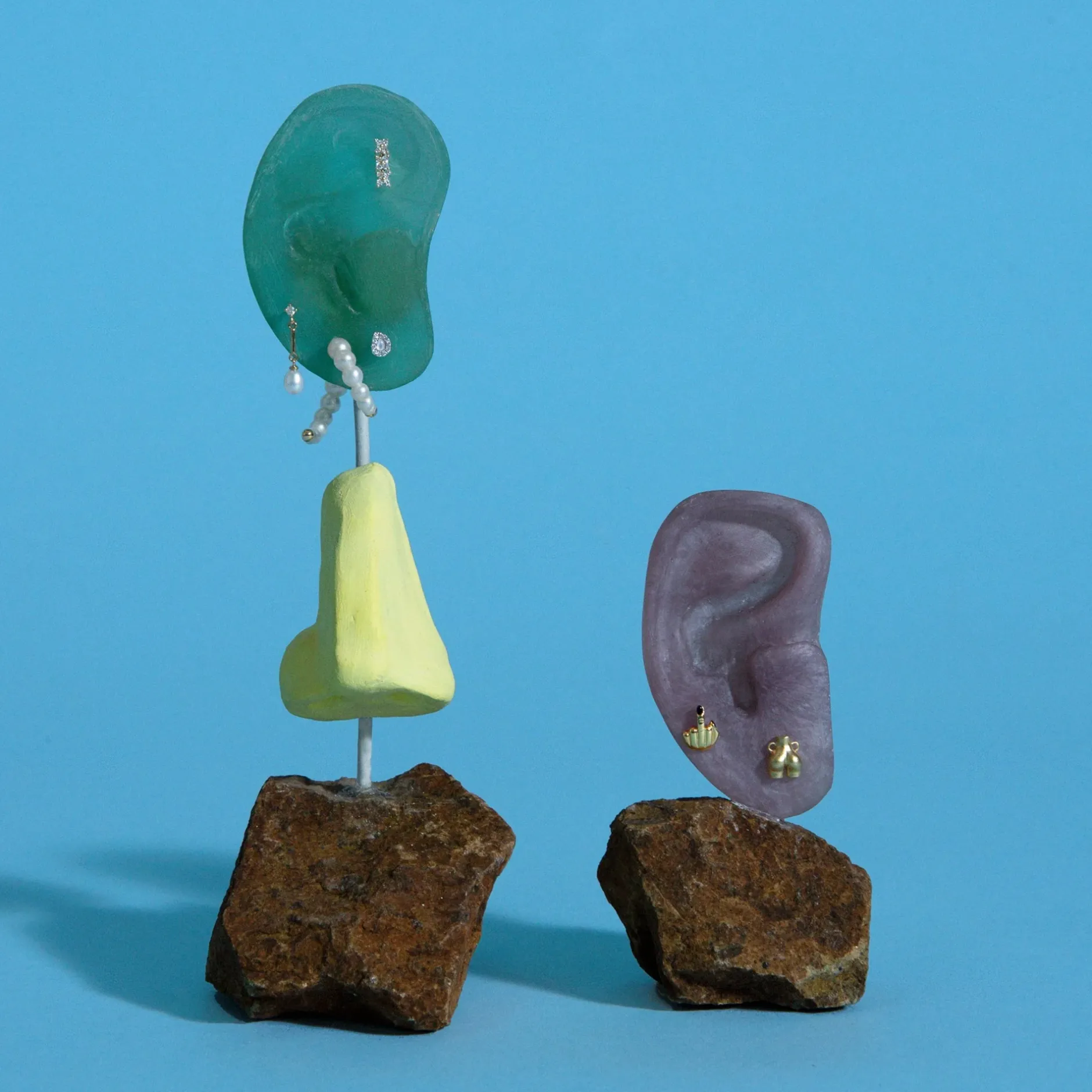 Anissa Kermiche Mini Love Handles Stud- Earrings