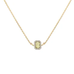 Anissa Kermiche Square Peridot Necklace- Necklaces
