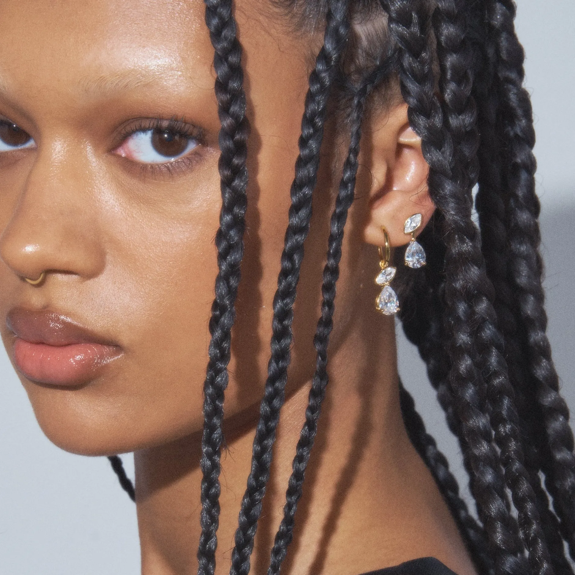 Anissa Kermiche Swinger Hoop Earrings (Gold)- Earrings