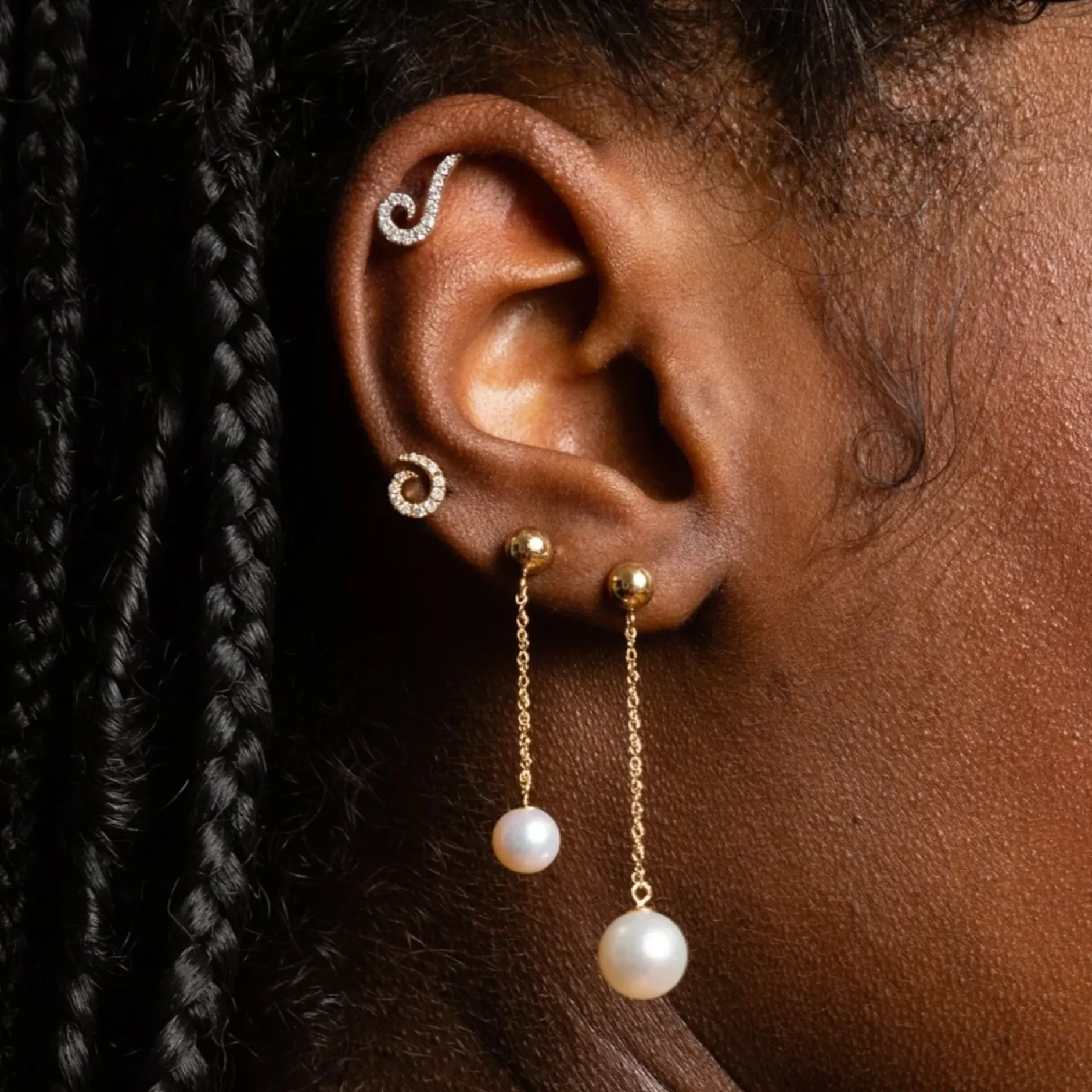 Anissa Kermiche Swirl Stud- Studs