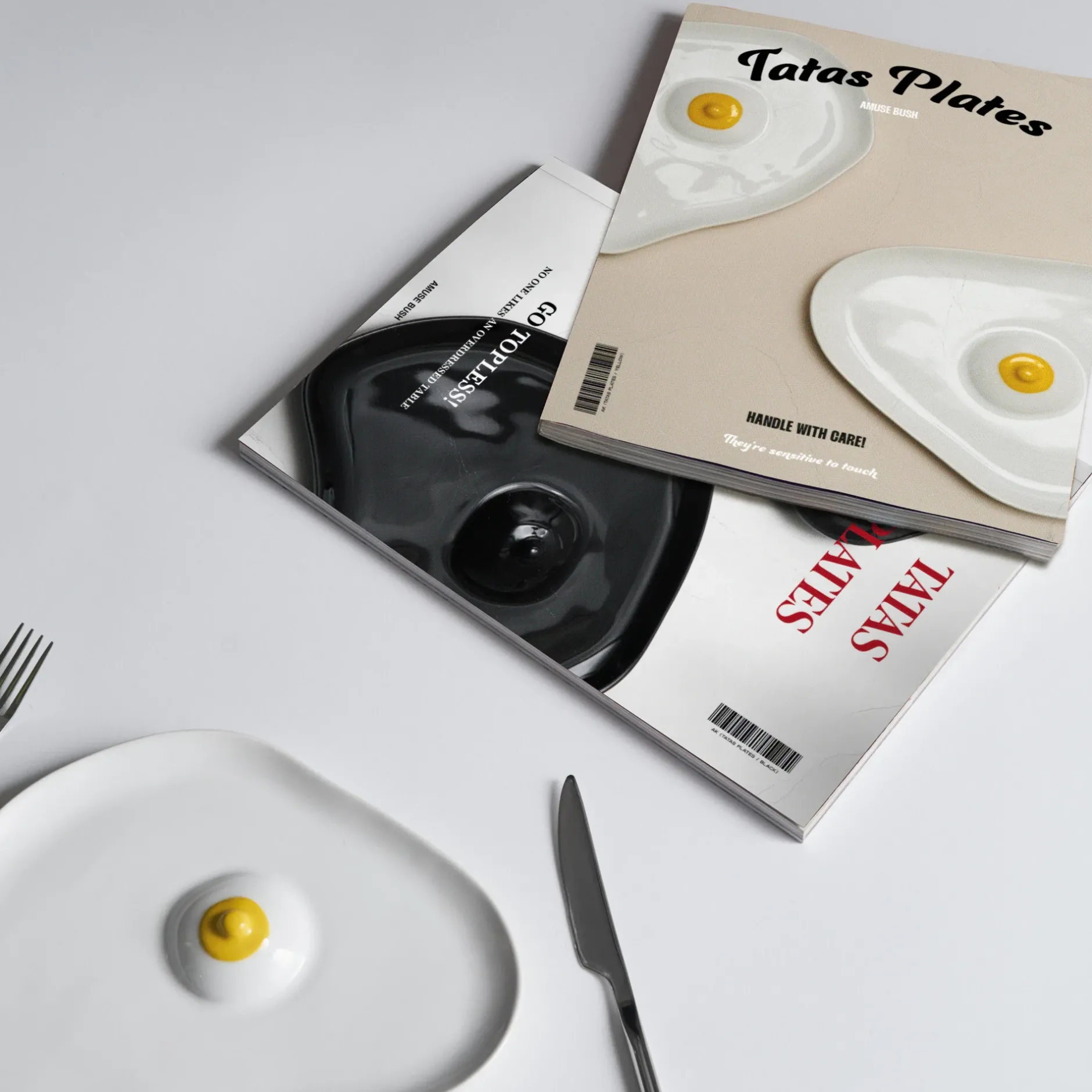 Anissa Kermiche Tatas Plates (High-Shine White, Yellow)- Home